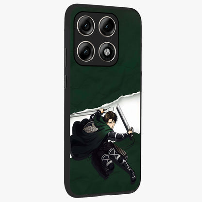 Emerald War Vanguard Glass Case upright view showcasing dramatic warrior artwork with bold fantasy theme.
