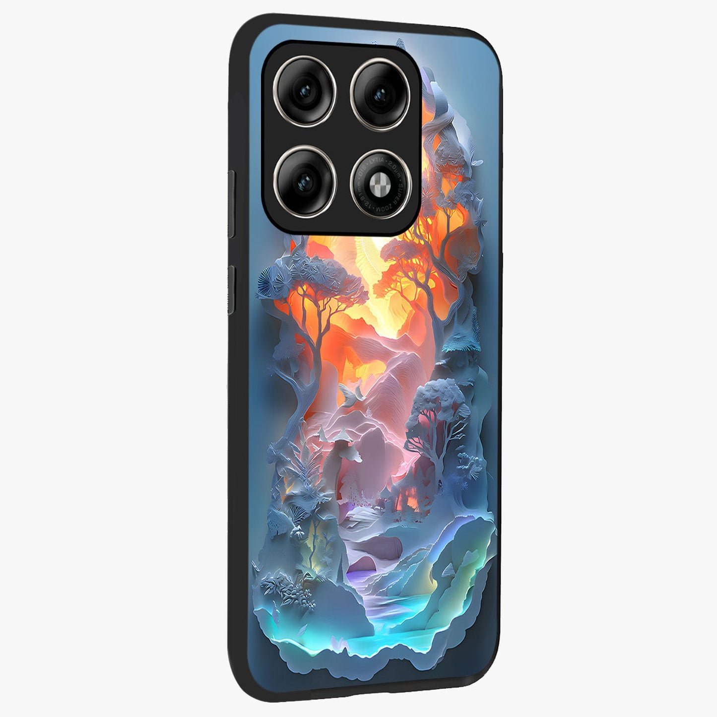 Glow Forest Portal Glass Case upright view showcasing enchanted forest portal artwork with fantasy nature theme.