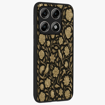 Golden Evil Eye Mandala Glass Case upright view showcasing decorative evil eye mandala artwork with spiritual aesthetic style.