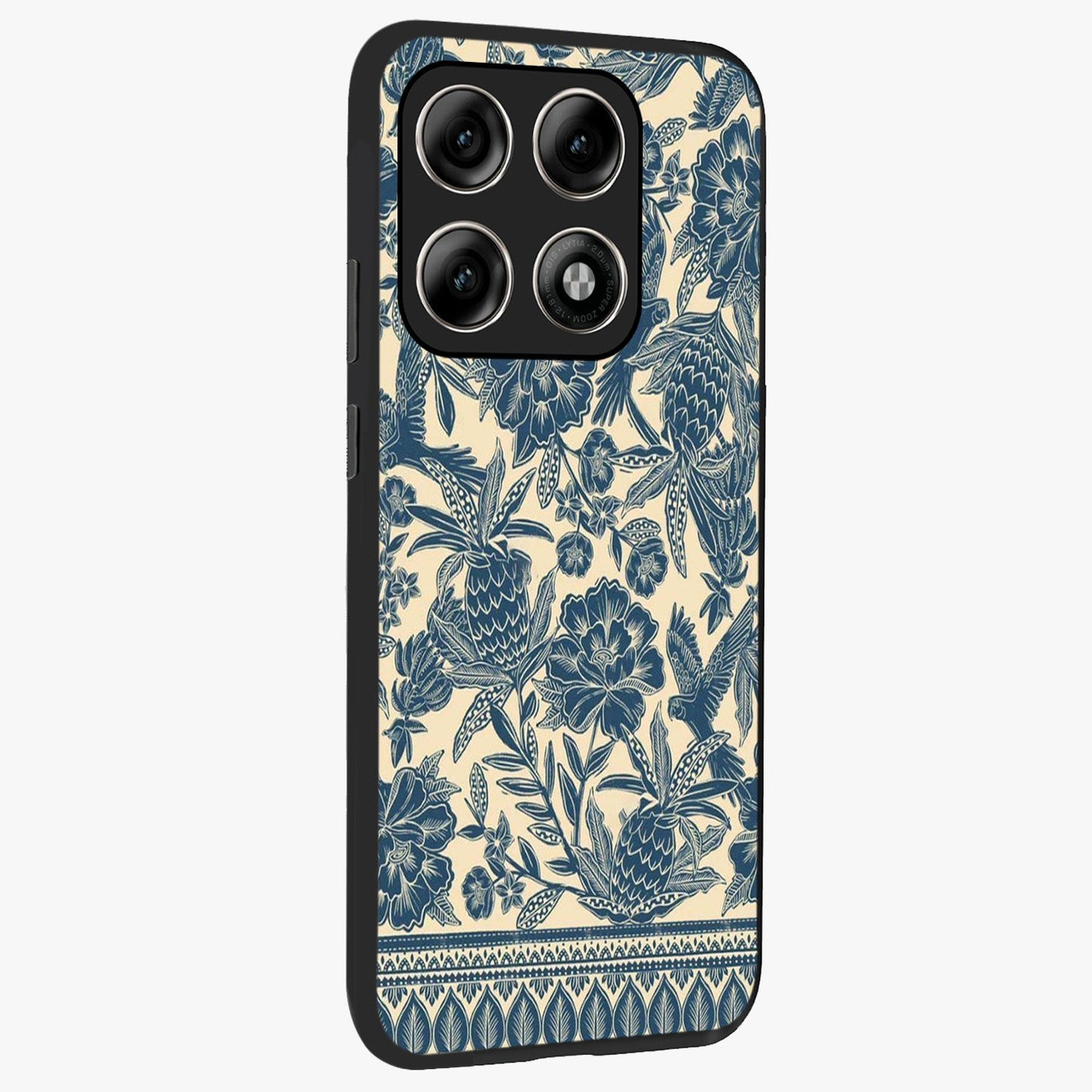 Heirloom Wild Bloom Glass Case upright view showcasing delicate wildflower artwork with timeless floral theme.