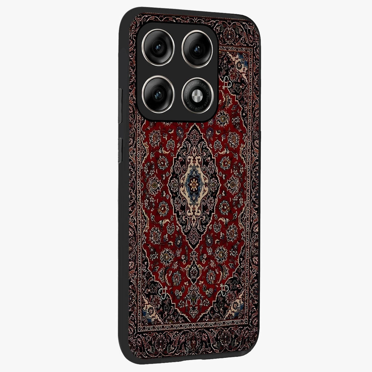 Heritage Carpet Royale Glass Case upright view showcasing detailed ornamental artwork with luxurious traditional theme.