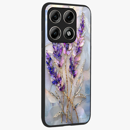 Lavender Dream Glow Glass Case upright view showcasing radiant lavender glow artwork with calming dreamy theme.