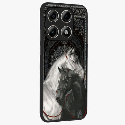 Majestic Ride Legacy Glass Case upright view showcasing dynamic ride inspired artwork with modern automotive theme.