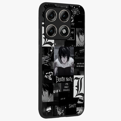 Midnight Chaos Mind Glass Case upright view showcasing expressive abstract artwork with bold dark theme.