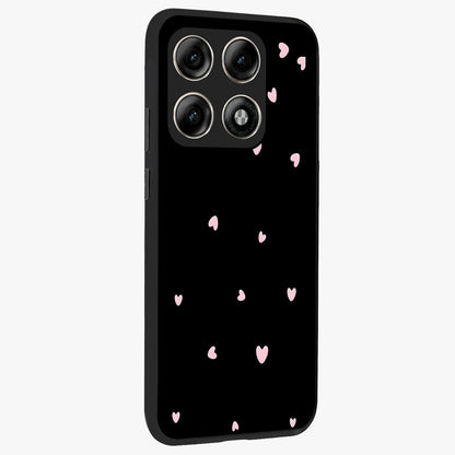 Pink Love Drops Glass Case upright view showcasing charming heart drop artwork with romantic playful theme.