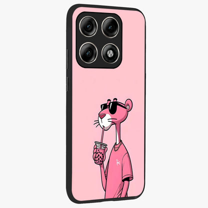 Pink Panther Glass Case upright view showcasing fun animated artwork with stylish retro cartoon theme.
