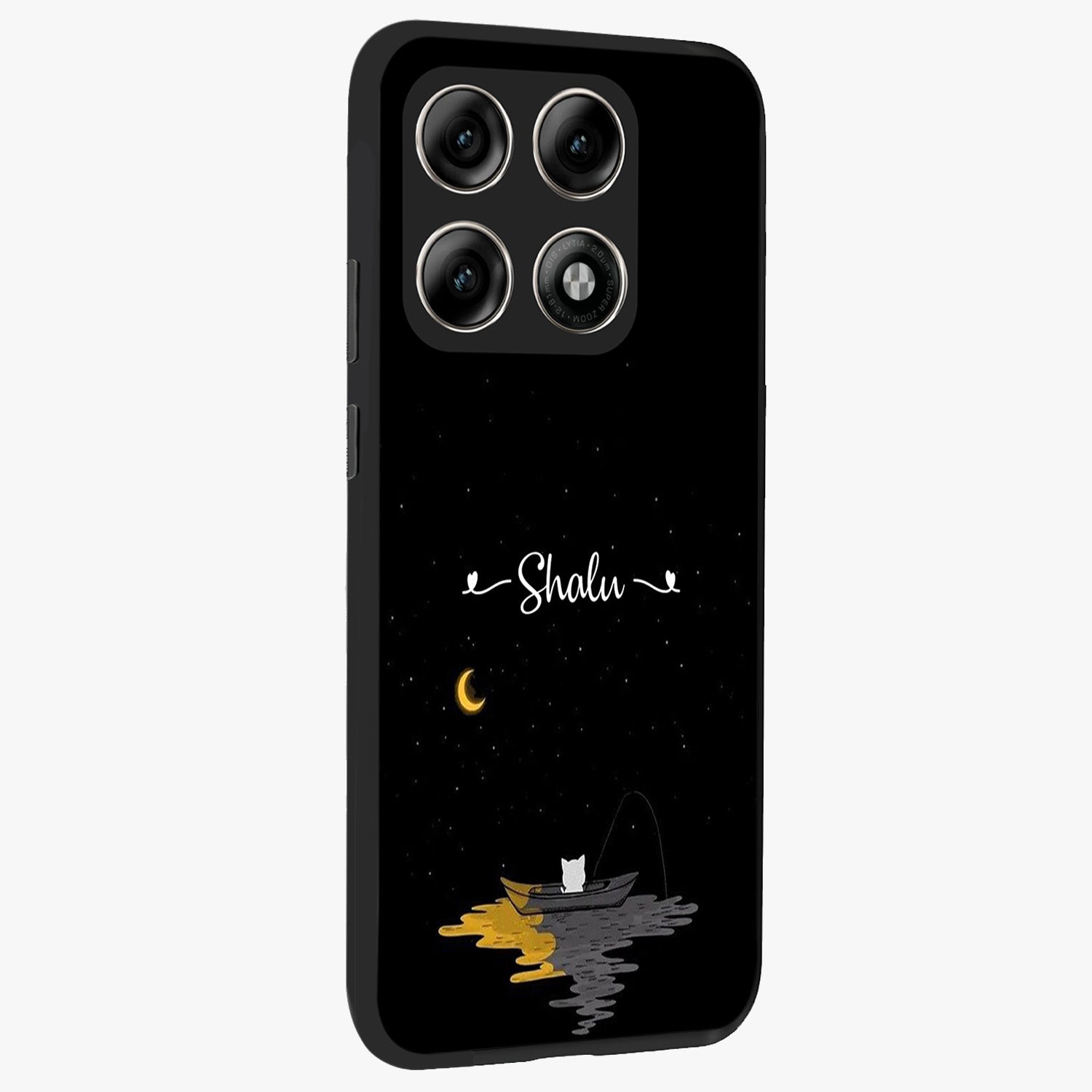 Silent Night Row Glass Case upright view showcasing tranquil night artwork with serene landscape theme.