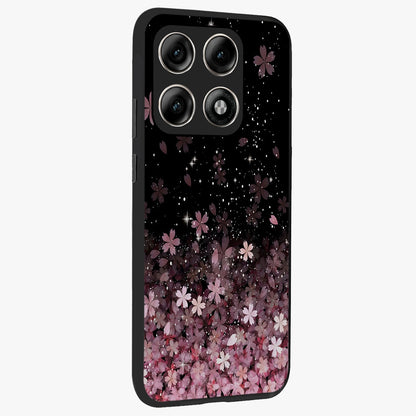 Small Starry Flowers Glass Case upright view showcasing charming floral artwork with dreamy starry theme.