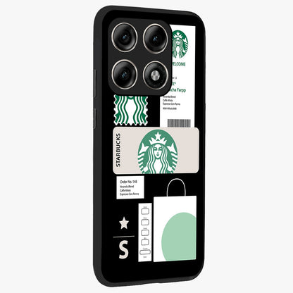 Starbucks Mocha Glass Case upright view showcasing trendy coffee inspired artwork with modern lifestyle theme.