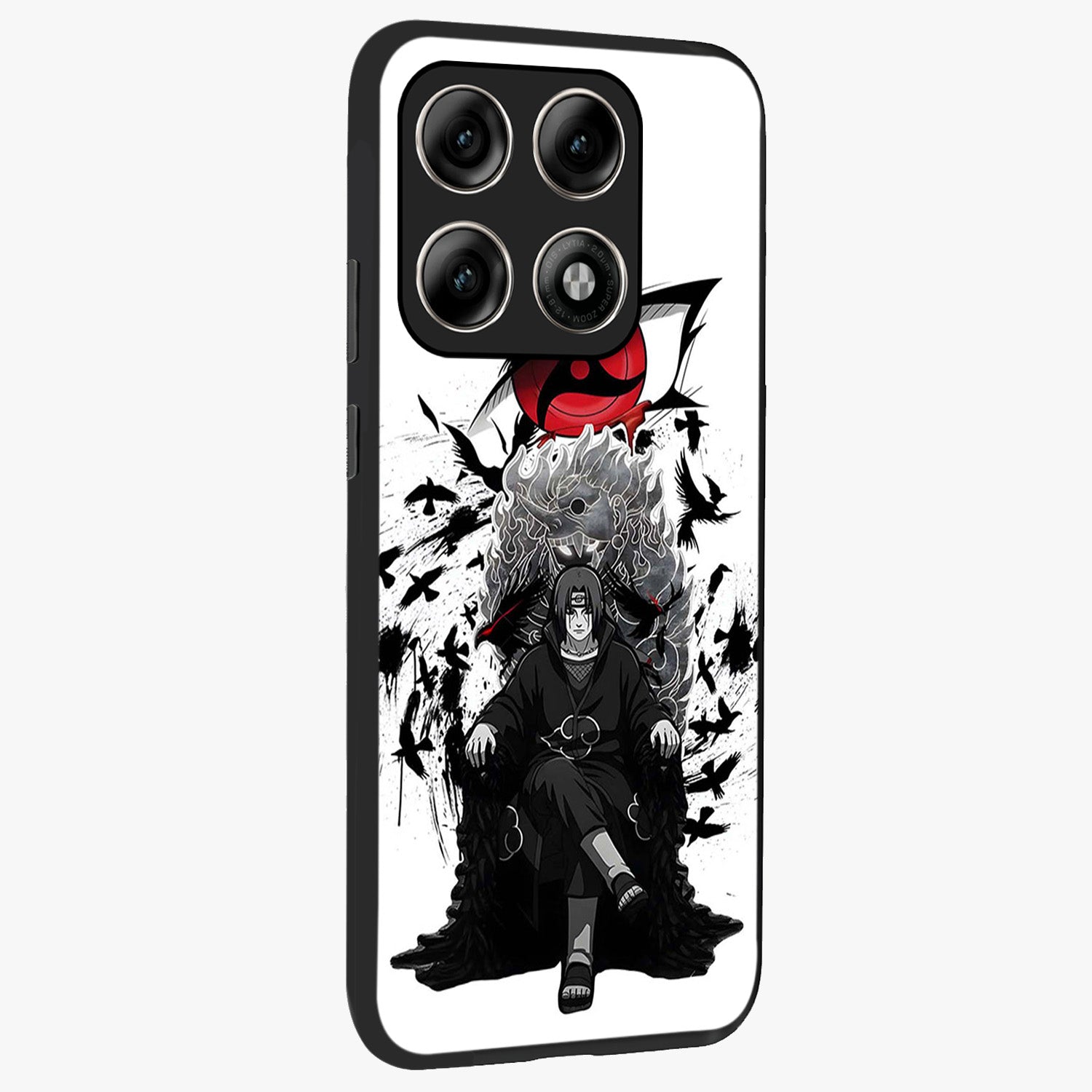 Uchiha Shadow Throne Glass Case upright view showcasing magical underwater galaxy artwork with vibrant cosmic theme.