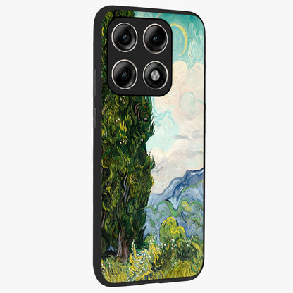 Van Gogh Vintage Art Glass Case upright view showcasing elegant vintage painting artwork with artistic heritage theme.