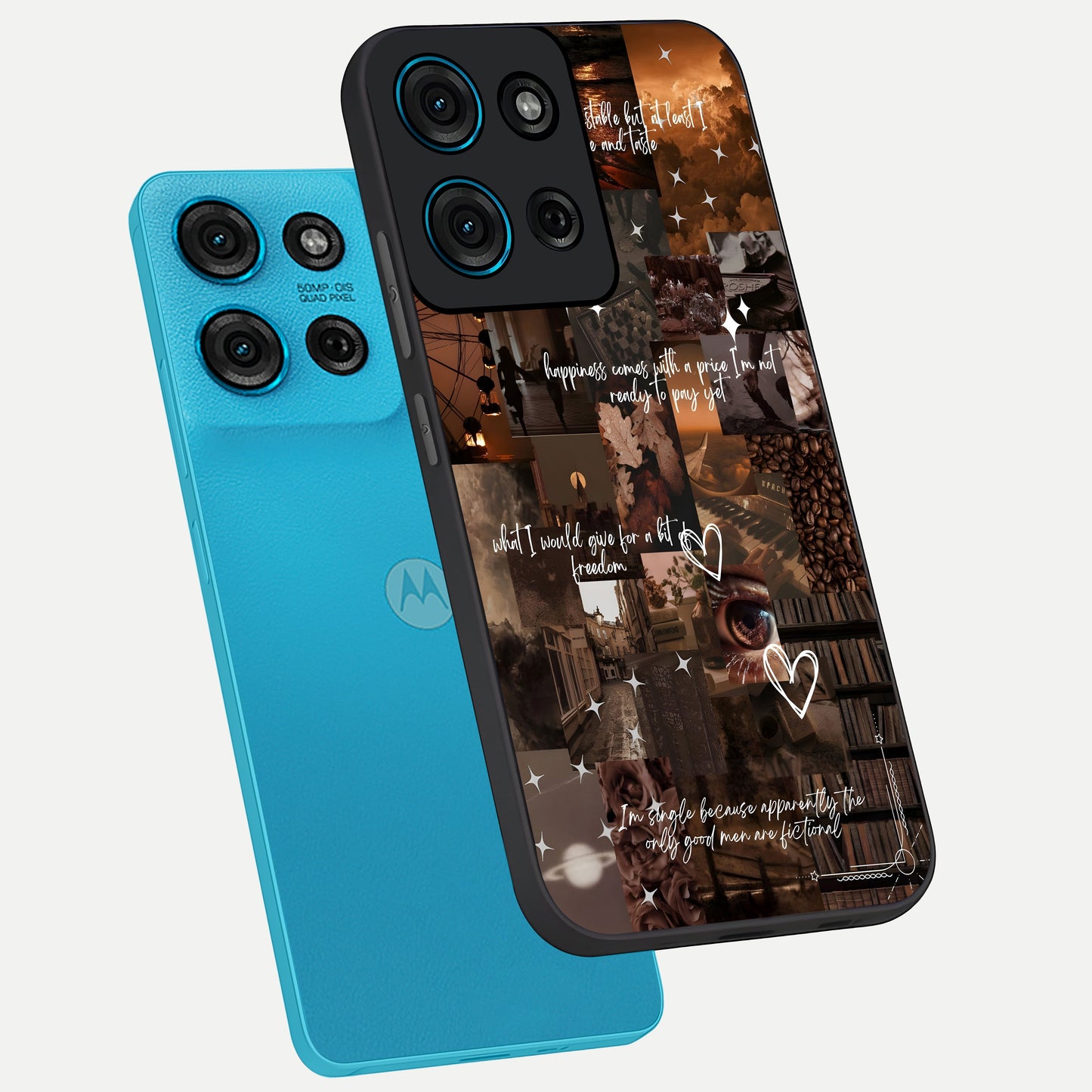 Bittersweet Aesthetic Chaos Glass Case displayed in angled mockup highlighting expressive abstract artwork and edgy aesthetic theme.