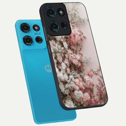 Blush Blossom Cloud Glass Case displayed in angled mockup highlighting soft cloud and blossom design with pastel aesthetic.
