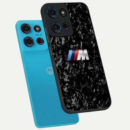 Carbon Speed Mark Glass Case displayed in angled mockup highlighting racing inspired carbon design and sleek aesthetic style.