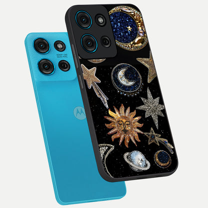 Celestial Gem Constellations Glass Case displayed in angled mockup highlighting gemstone inspired constellation design.