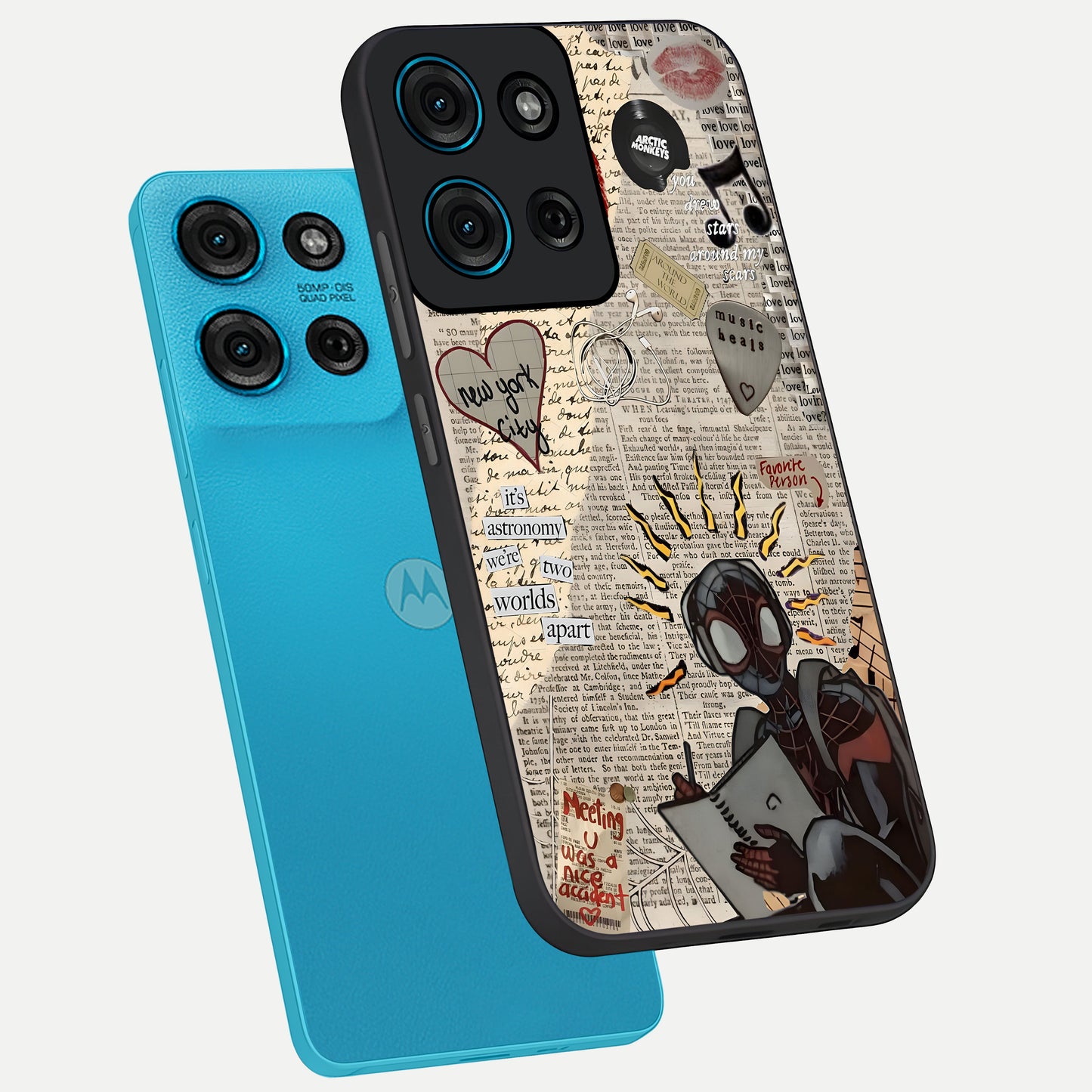 City Dream Sketch Glass Case displayed in angled mockup highlighting minimal city illustration with aesthetic sketch style.