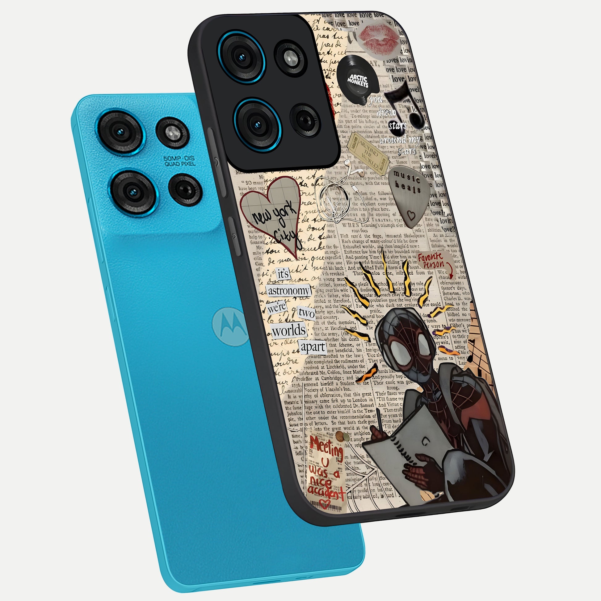 City Dream Sketch Glass Case displayed in angled mockup highlighting minimal city illustration with aesthetic sketch style.