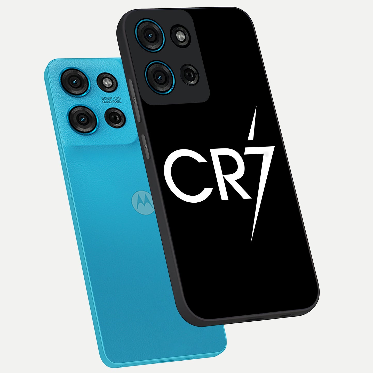 Cr7 Elite Strike Glass Case displayed in angled mockup highlighting powerful sports graphic with bold athletic theme.
