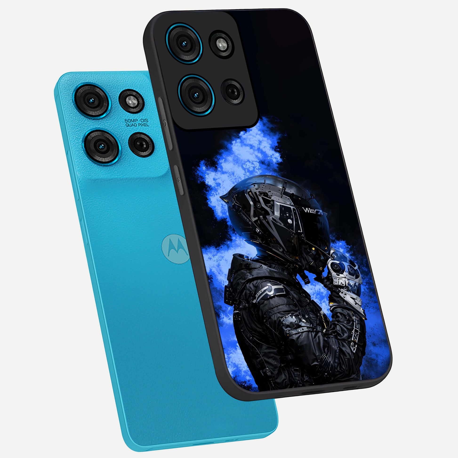 Cyber Sentinel Protocol Glass Case displayed in angled mockup highlighting digital cyber design with sci-fi aesthetic style.