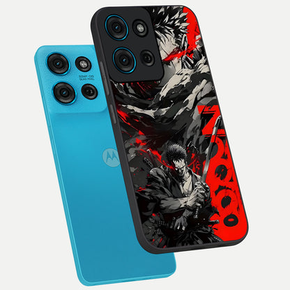 Demon Sword Resolve Glass Case displayed in angled mockup highlighting powerful demon sword illustration with dark fantasy aesthetic.