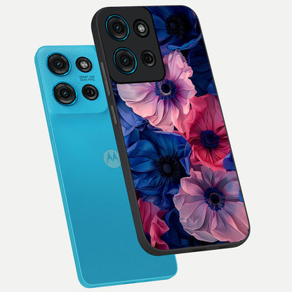 Flower Paper Art Pattern Glass Case displayed in angled mockup highlighting layered paper flower design with artistic aesthetic.