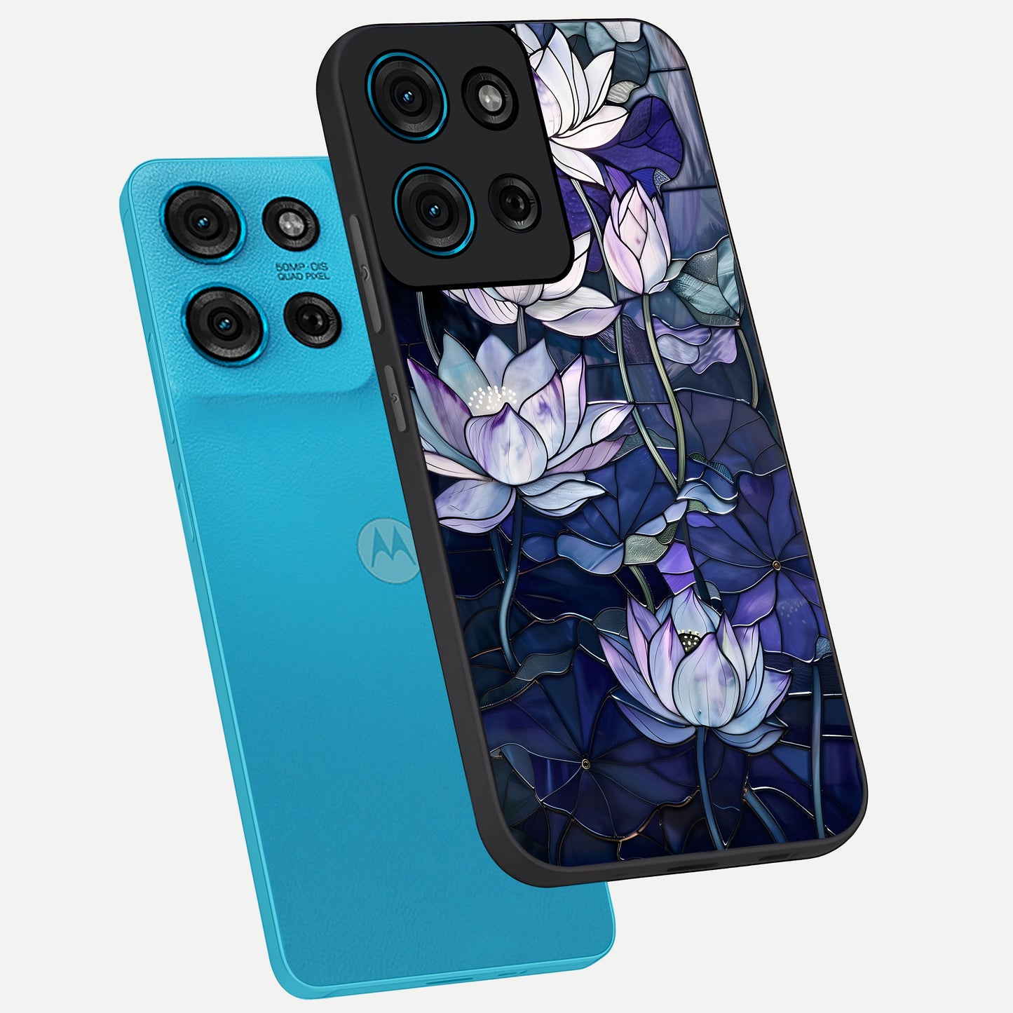 Gloss Petal Rush Glass Case displayed in angled mockup highlighting vibrant petal design with elegant floral aesthetic.