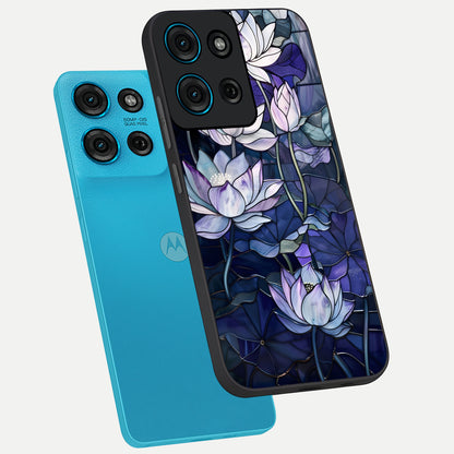 Gloss Petal Rush Glass Case displayed in angled mockup highlighting vibrant petal design with elegant floral aesthetic.