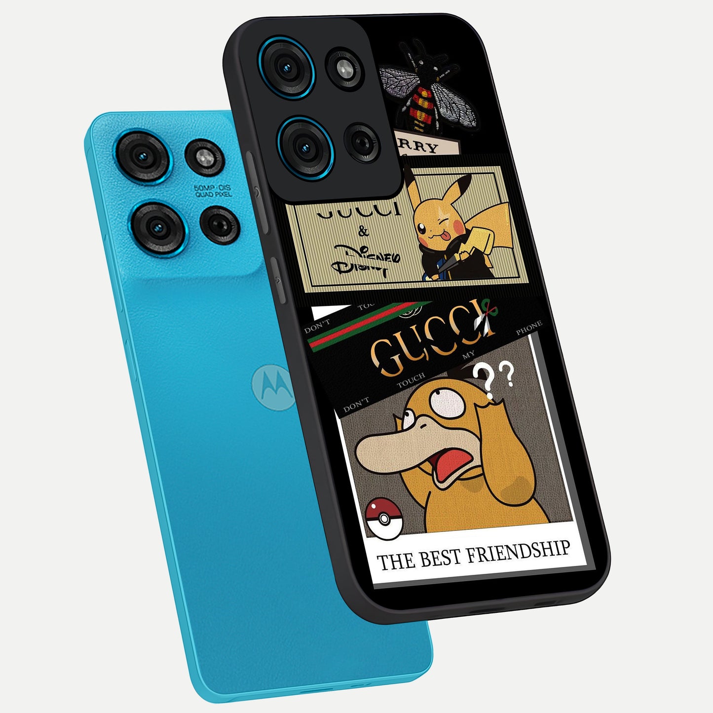 Gucci Play Mashup Glass Case displayed in angled mockup highlighting stylish fashion mashup design with bold aesthetic.