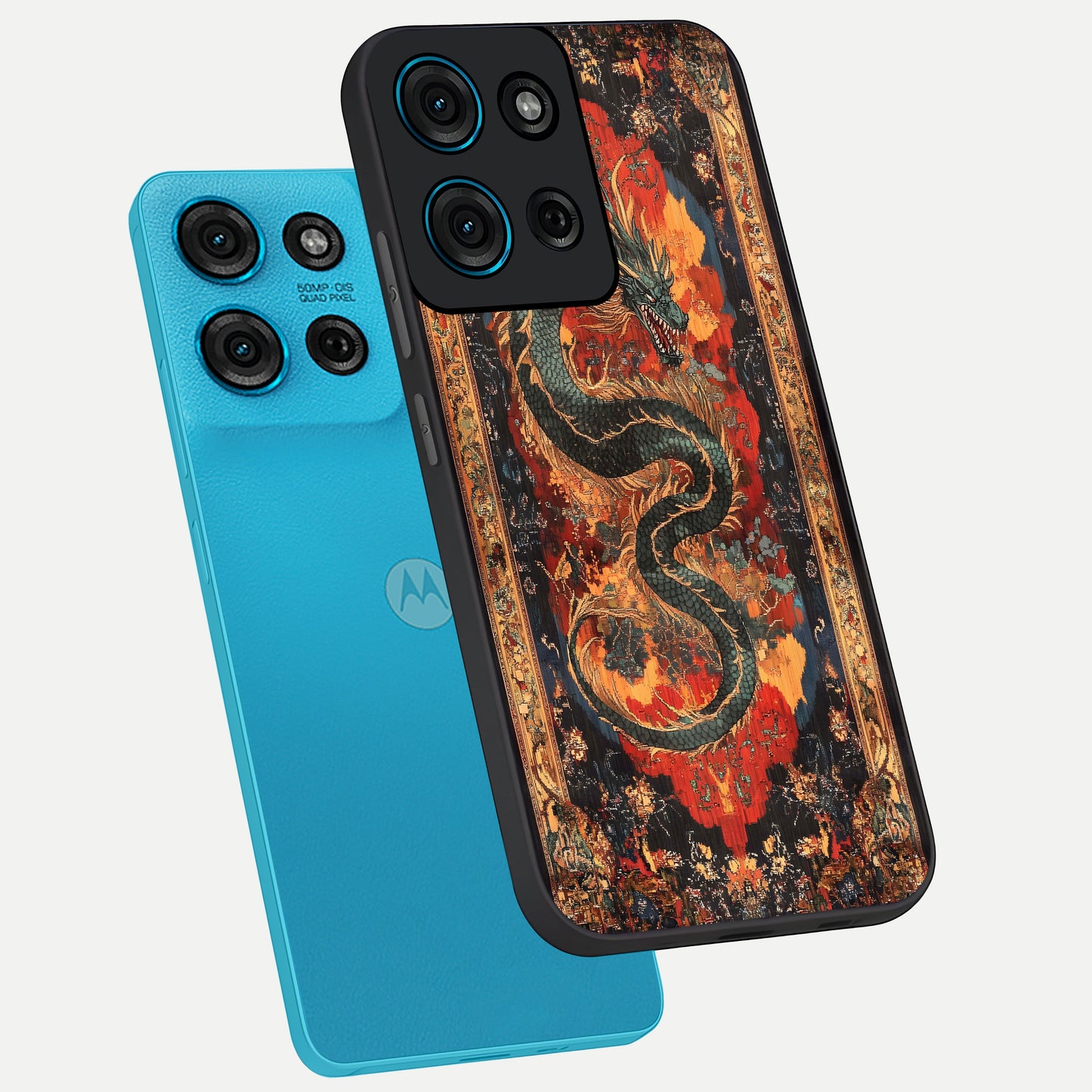 Inferno Dragon Soul Glass Case displayed in angled mockup highlighting powerful dragon illustration with inferno aesthetic.