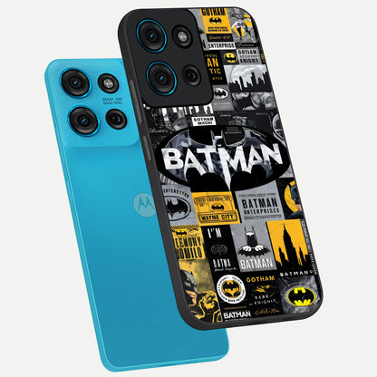 Knight Gotham Rise Glass Case displayed in angled mockup highlighting powerful knight silhouette design with dramatic aesthetic.