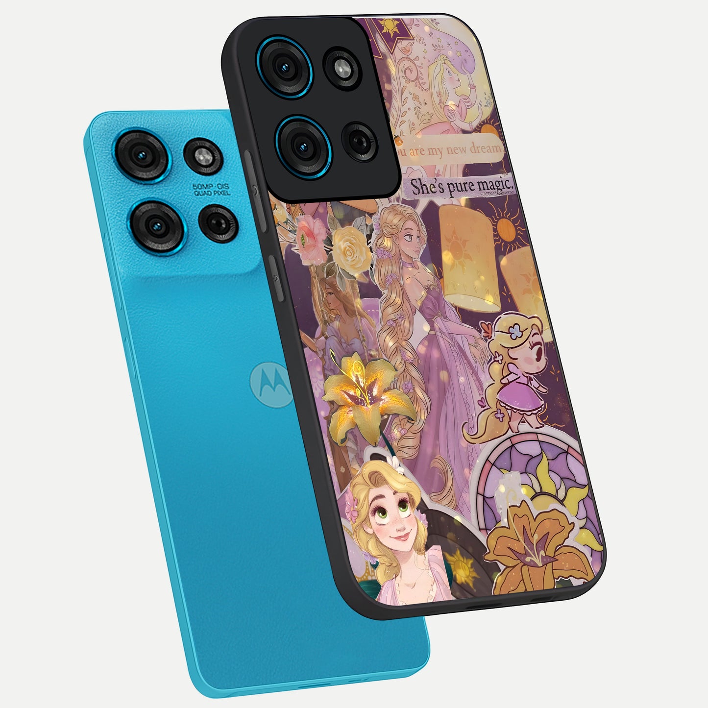 Magical Tangled Dream Glass Case displayed in angled mockup highlighting whimsical fantasy design with magical aesthetic.