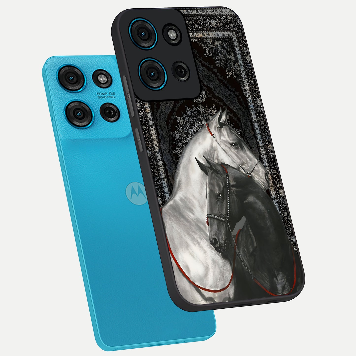 Majestic Ride Legacy Glass Case displayed in angled mockup highlighting sleek vehicle design with bold racing aesthetic.