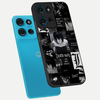 Midnight Chaos Mind Glass Case displayed in angled mockup highlighting chaotic artistic design with dramatic midnight aesthetic.