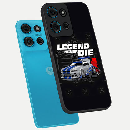 Midnight Racing Legacy Glass Case displayed in angled mockup highlighting dynamic automotive design with bold midnight aesthetic.