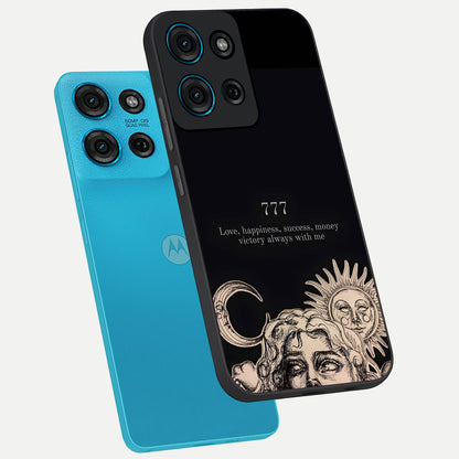 Mystic Victory Aura Glass Case displayed in angled mockup highlighting energetic aura design with bold mystical aesthetic.