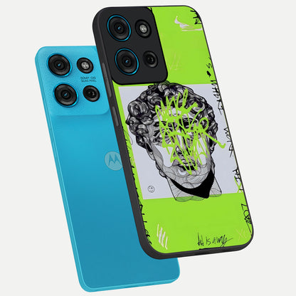 Neo Graffiti Rebellion Glass Case displayed in angled mockup highlighting urban street art design with rebellious aesthetic.