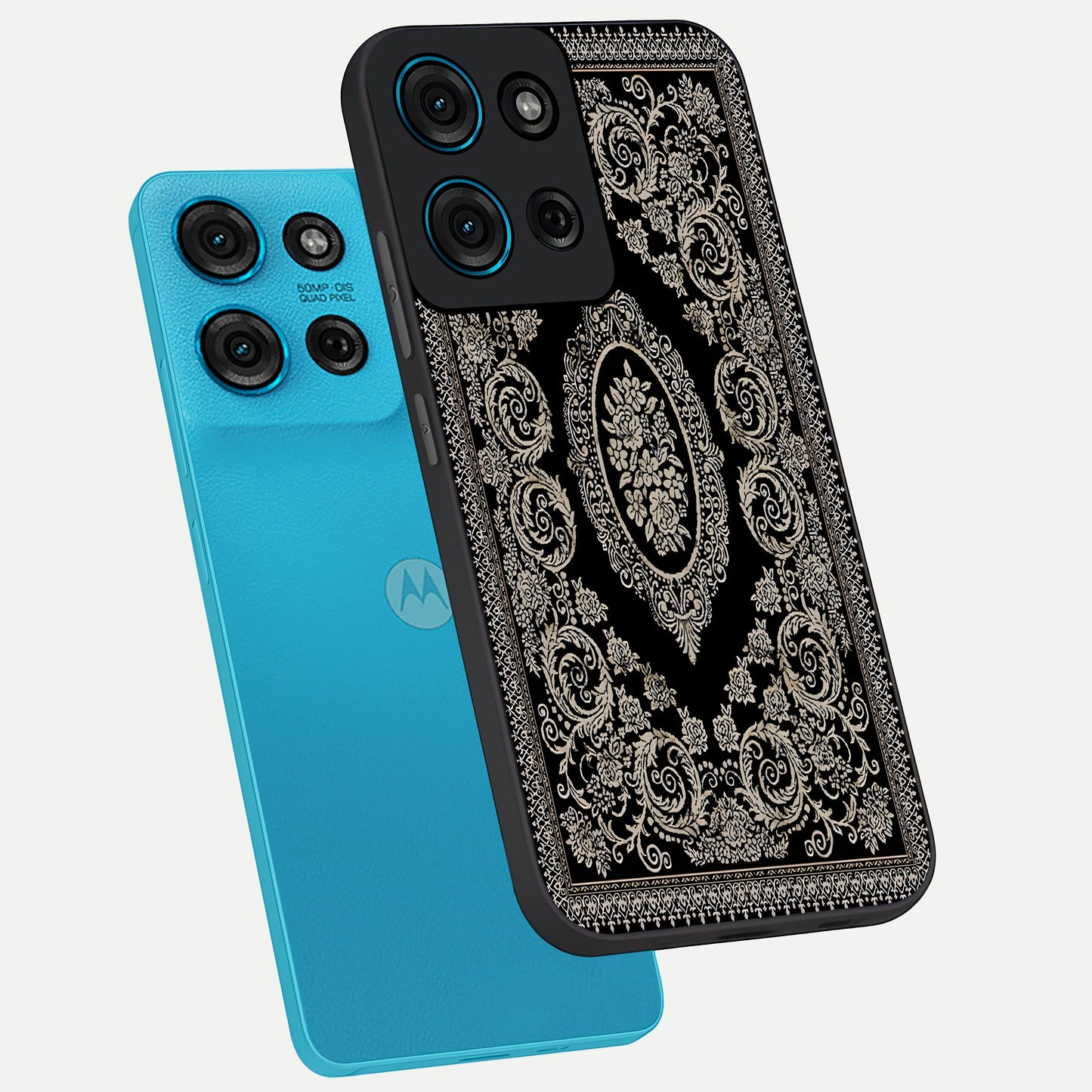 Noir Bloom Elegance Glass Case displayed in angled mockup highlighting refined flower design with stylish noir aesthetic.