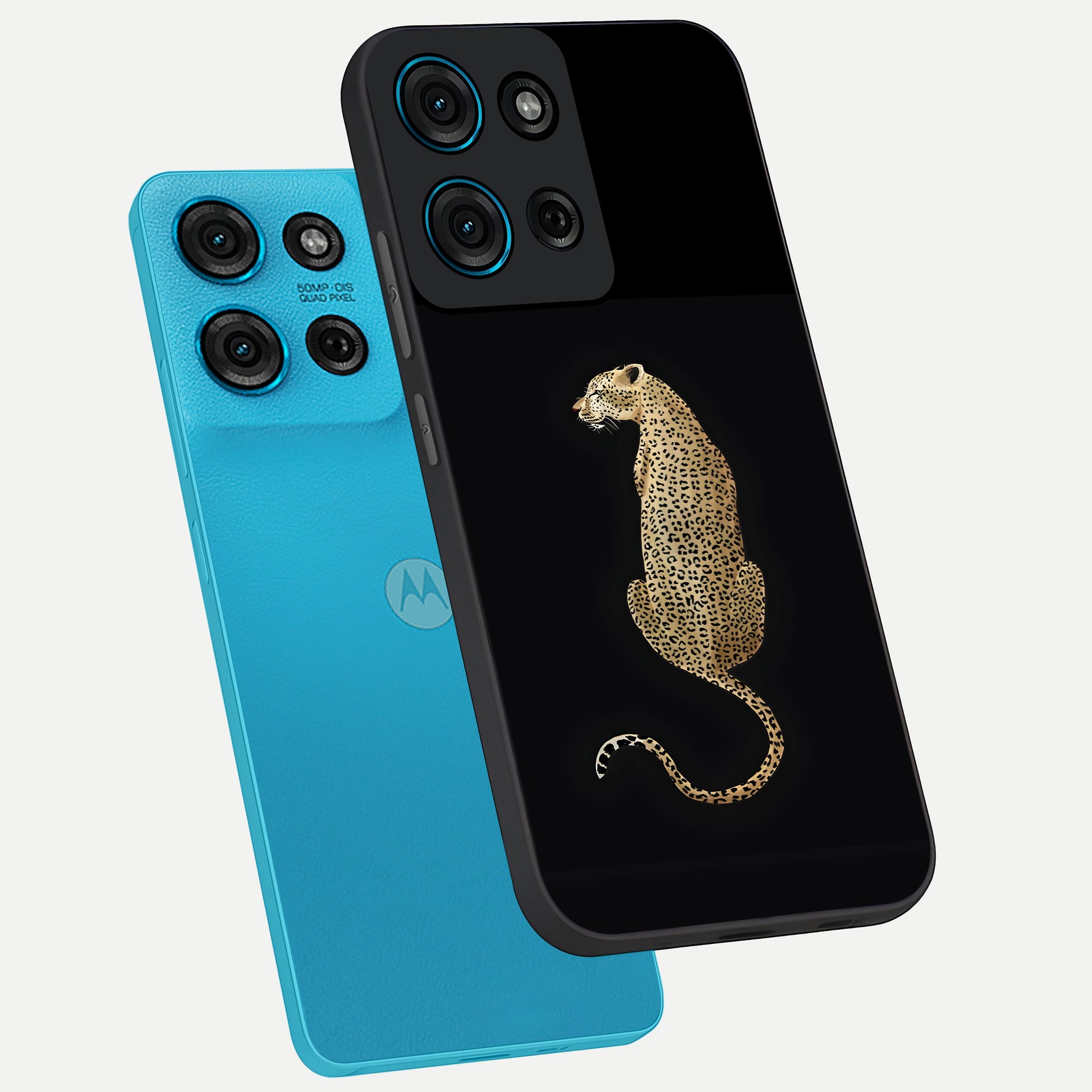 Regal Leopard Glass Case displayed in angled mockup highlighting powerful animal illustration with stylish wild aesthetic.