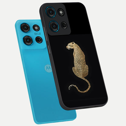 Regal Leopard Glass Case displayed in angled mockup highlighting powerful animal illustration with stylish wild aesthetic.