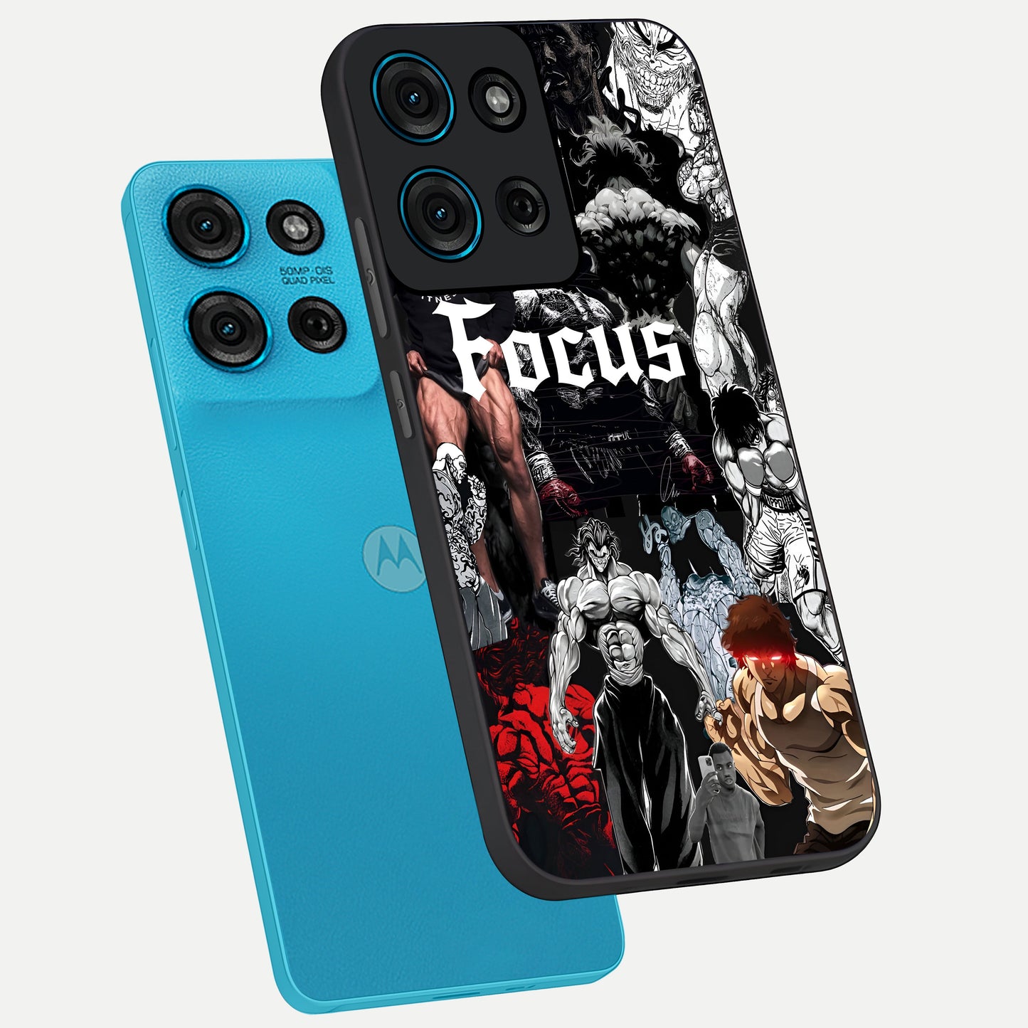 Relentless Power Focus Glass Case displayed in angled mockup highlighting bold statement design with modern aesthetic style.