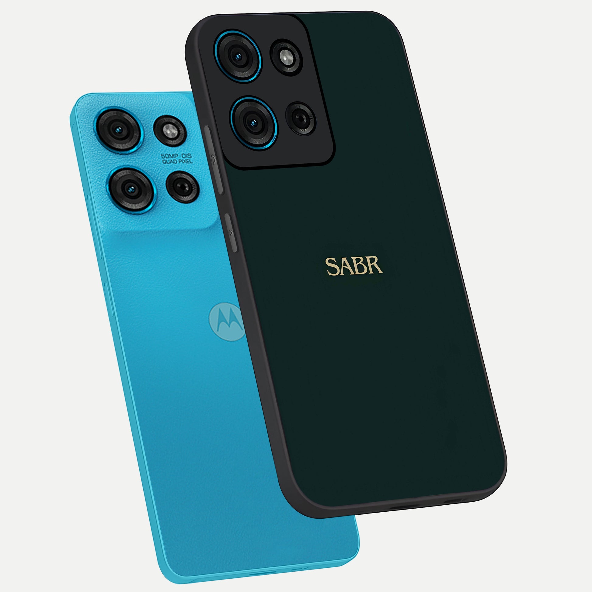 Sabr Minimal Patience Glass Case displayed in angled mockup highlighting simple inspirational design with clean aesthetic style.
