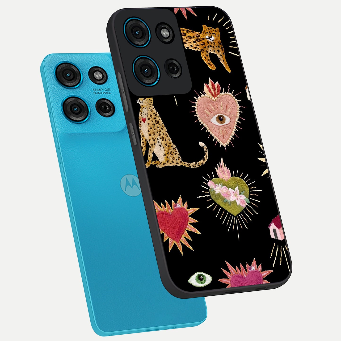 Sacred Jungle Heart Glass Case displayed in angled mockup highlighting lush tropical design with natural aesthetic style.