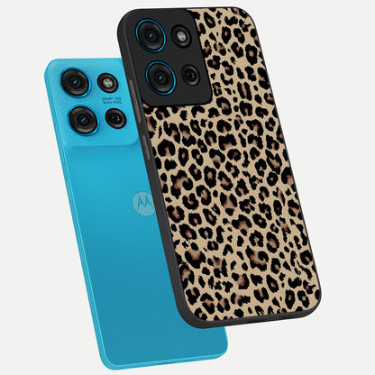 Savage Chic Pattern Glass Case displayed in angled mockup highlighting bold fashion inspired design with chic aesthetic.