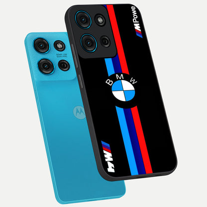 Turbo BMW Beast Glass Case displayed in angled mockup highlighting sleek racing car design with bold automotive aesthetic.