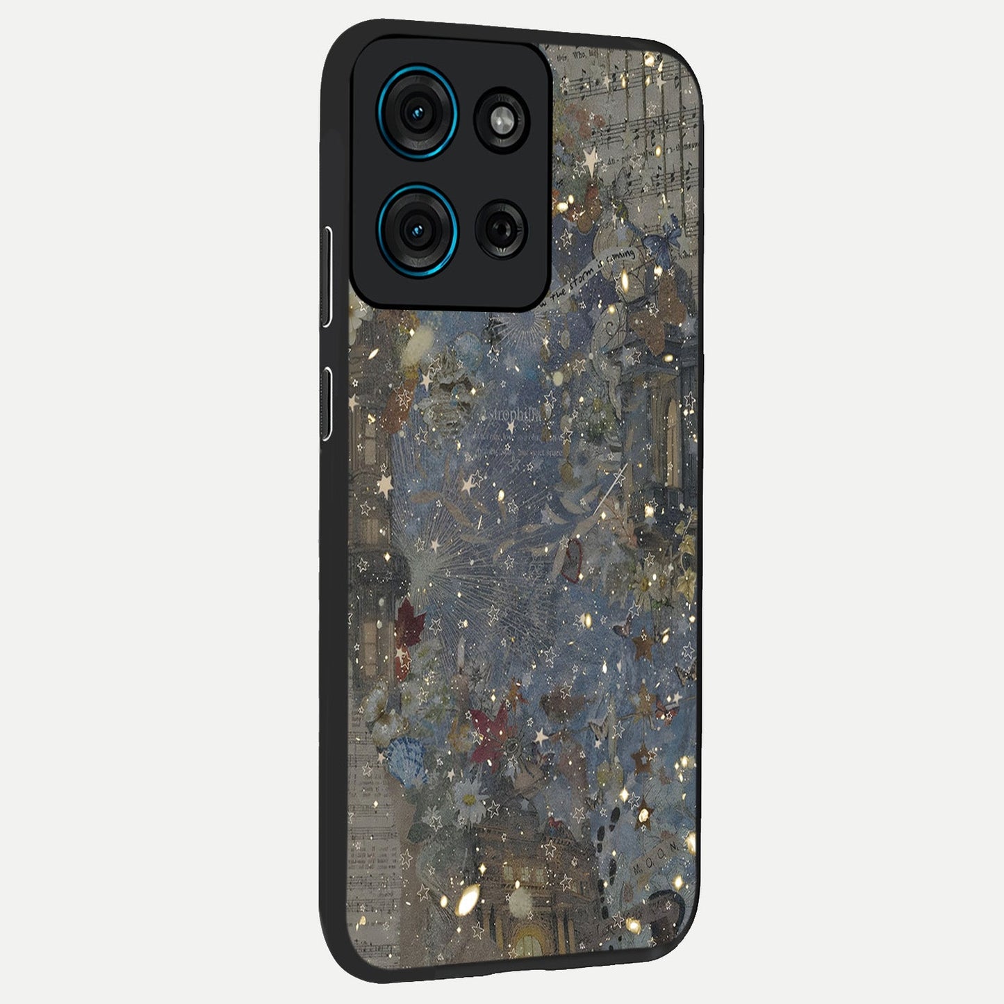 Aesthetic Astrolophia Glass Case upright view showcasing soft aesthetic theme with stylish modern look.