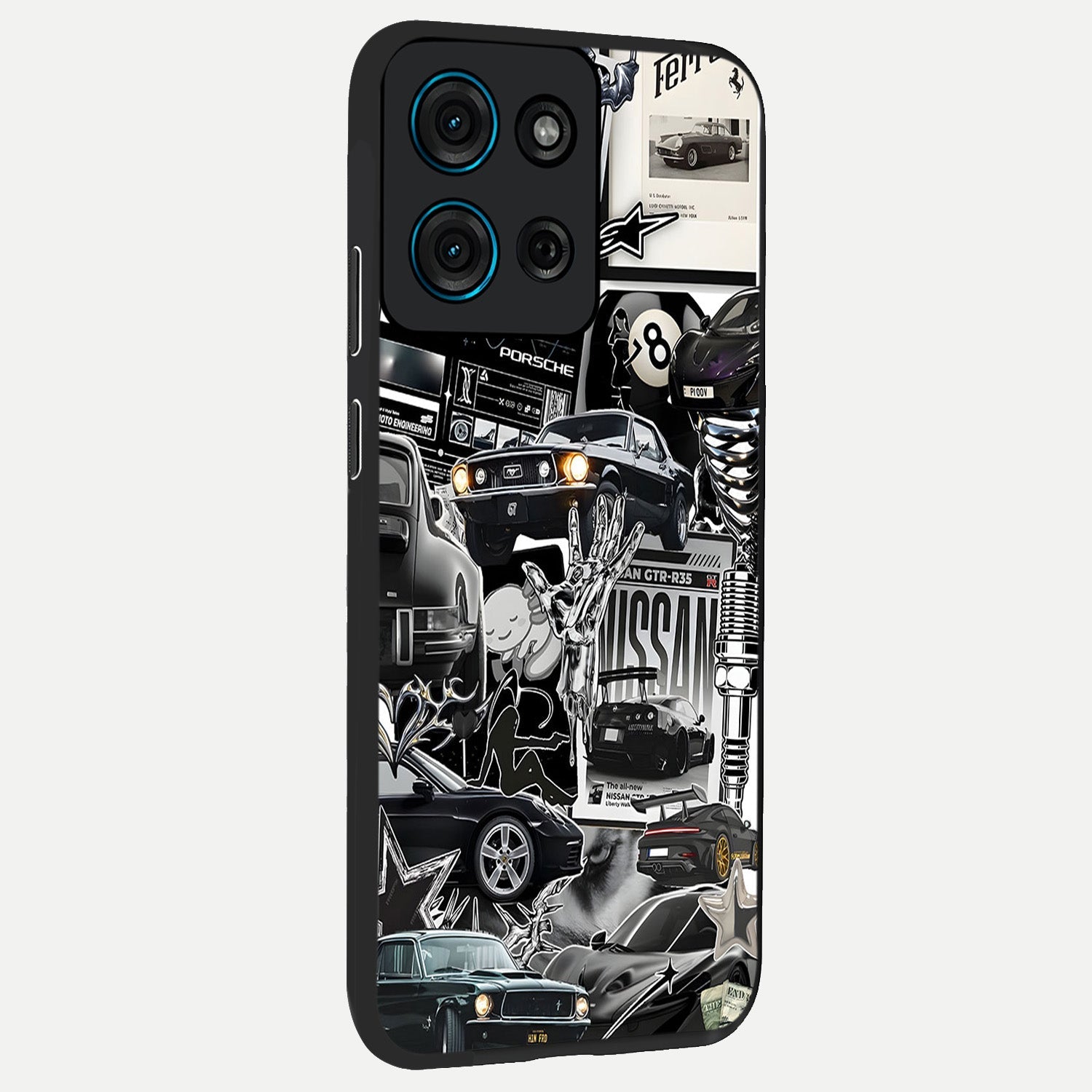 Aesthetic Dark Love Glass Case upright view showcasing dramatic romantic artwork with modern aesthetic style.