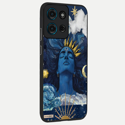 Aesthetic Lord Shiva Glass Case upright view showcasing powerful Lord Shiva artwork with devotional theme.
