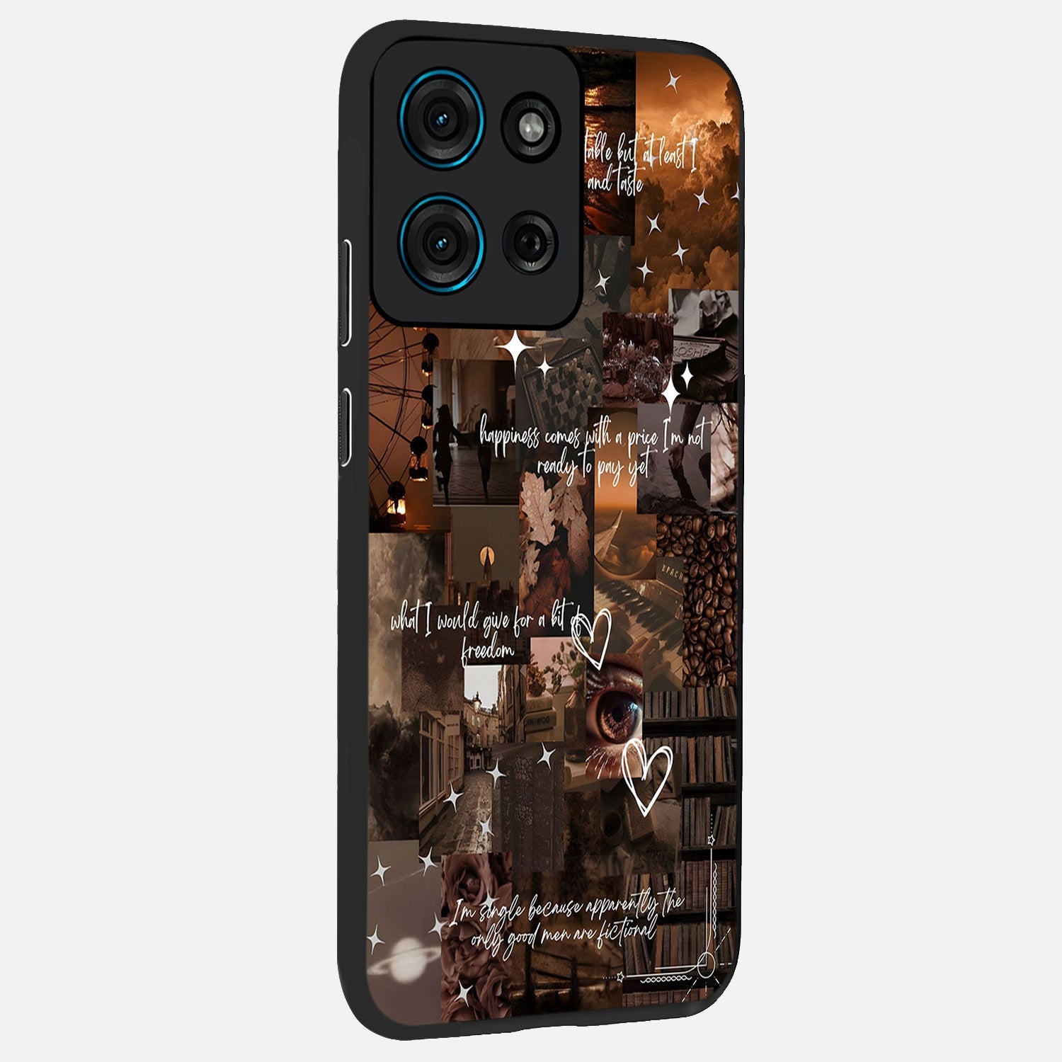 Bittersweet Aesthetic Chaos Glass Case upright view showcasing bold artistic chaos design with modern aesthetic style.