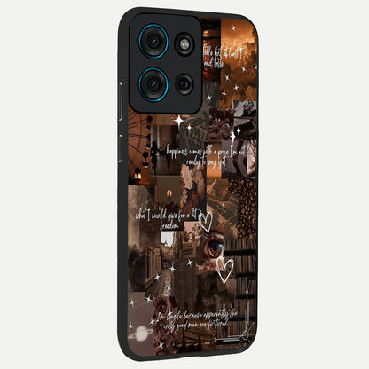 Bittersweet Aesthetic Chaos Glass Case upright view showcasing bold artistic chaos design with modern aesthetic style.