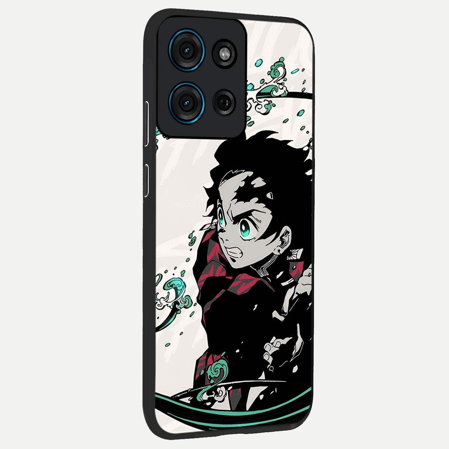 Demon Slayer Glass Case upright view showcasing powerful anime artwork with intense warrior theme.